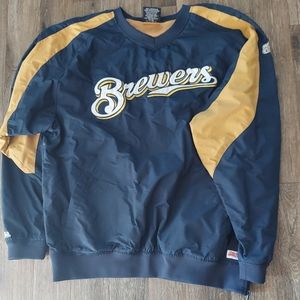 Milwaukee Brewers MLB Stitches Nylon Pullover Jacket XL baseball